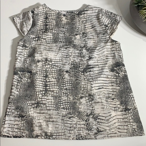 Vera Moda Snakeskin Print Cap Sleeve Women blouse top black white top - Picture 5 of 6